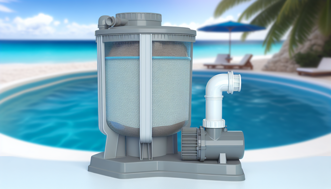 alt_text: Svadon’s efficient sand filter and pump for above ground pools ensures crystal-clear water effortlessly.