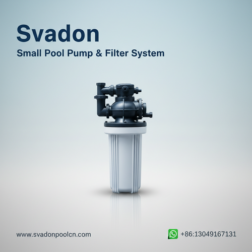 alt_text: Svadon: Compact pump & filter for crystal-clear small pools. Easy setup, big results!