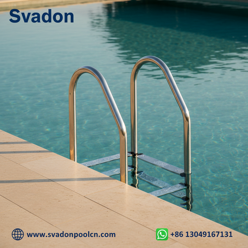 alt_text: Svadon stainless steel inground pool ladder for safe and easy pool access.